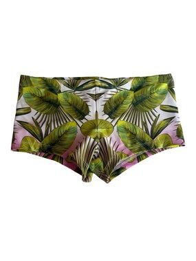 RUFSKIN Manao Swim Briefs Pink Green Palm Print Size L